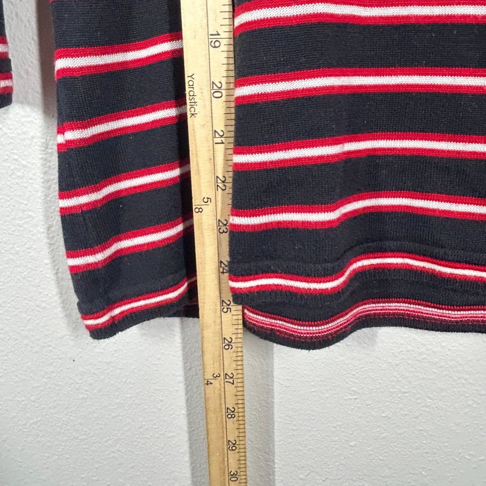 Tommy Hilfiger Womens Black Red Striped Cowl Neck Tunic Sweater L - Picture 7 of 11